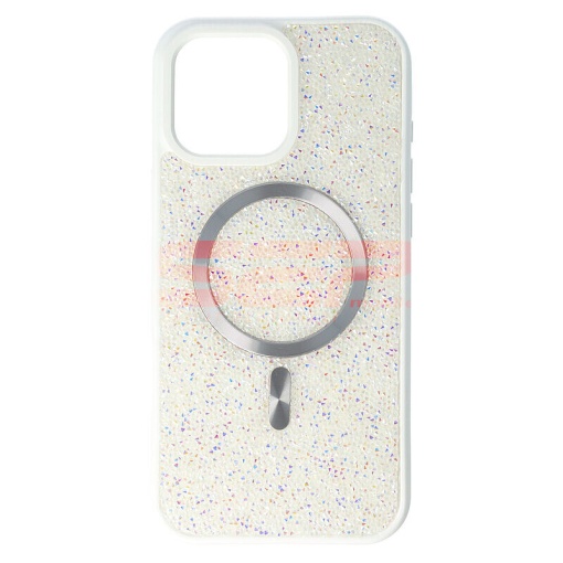Husa TPU+PC Diamonds Magsafe Apple iPhone 16 Pro Max White