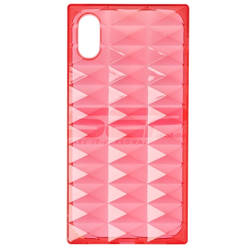 Husa TPU Square 3D Diamond Apple iPhone X / XS RED