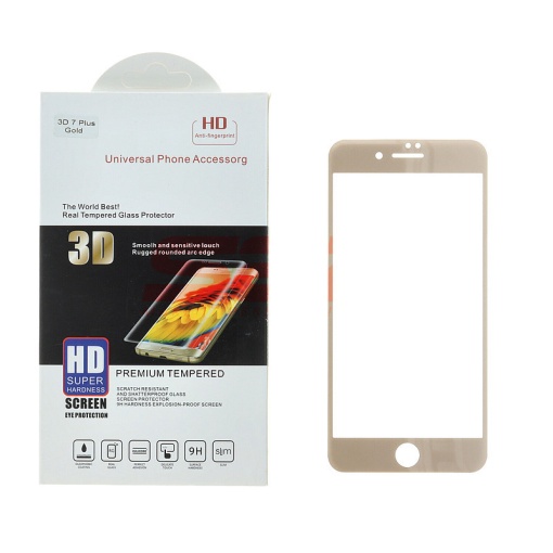 Geam protectie display sticla 3D Apple iPhone 7 Plus GOLD