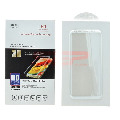 Geam protectie display sticla 3D Samsung Galaxy S8 WHITE