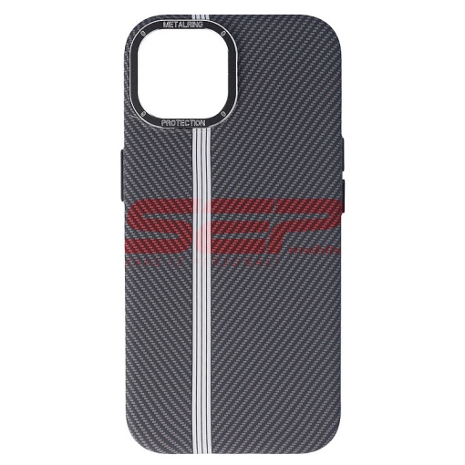 Husa PC MetalRing Carbon Apple iPhone 15 Graphite