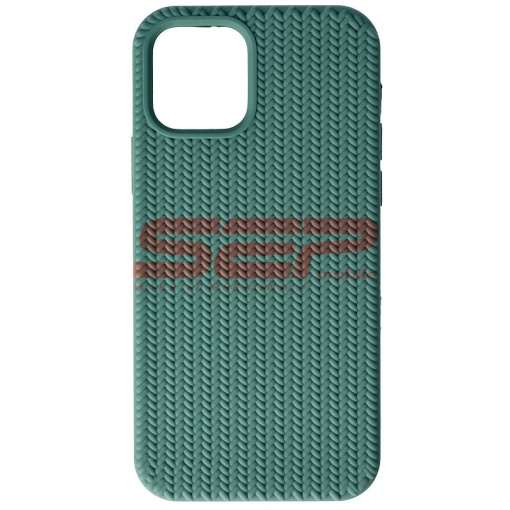 Husa silicon Woven Texture Apple iPhone 12 Midnight Green