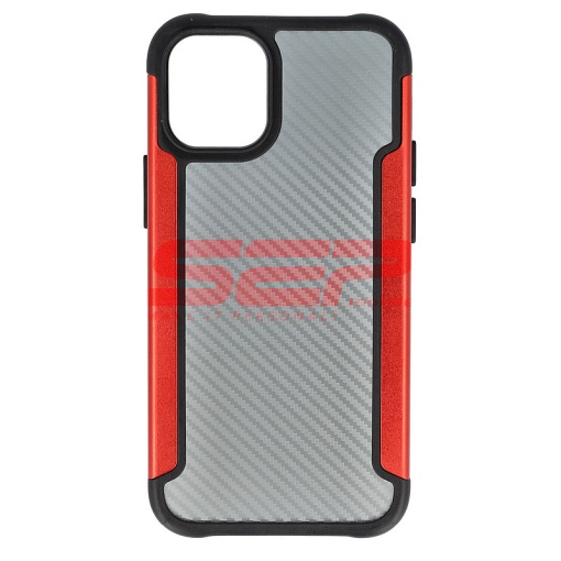 Husa TPU+PC Carbon Fiber Apple iPhone 12 mini Red