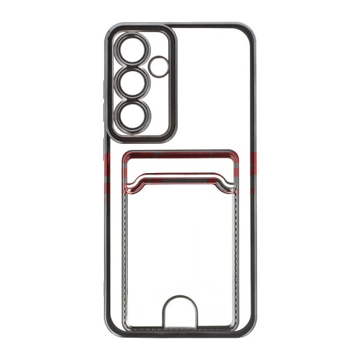 Husa TPU Plating Frame Card Holder Samsung Galaxy S24 FE Black