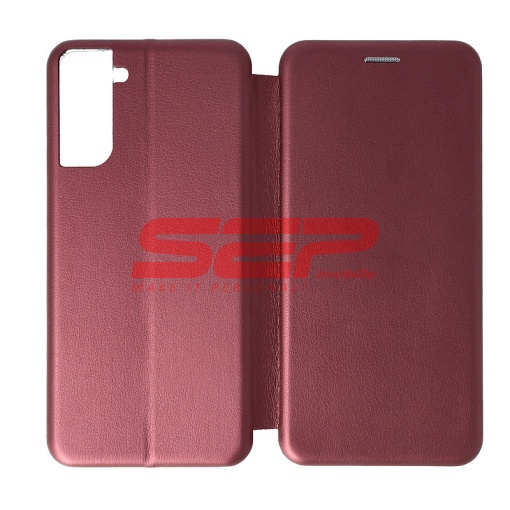 Husa FlipCover Round Samsung Galaxy S21 Plus Wine