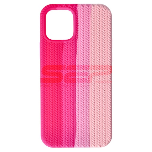 Husa silicon Woven Texture Apple iPhone 12 Lollipop