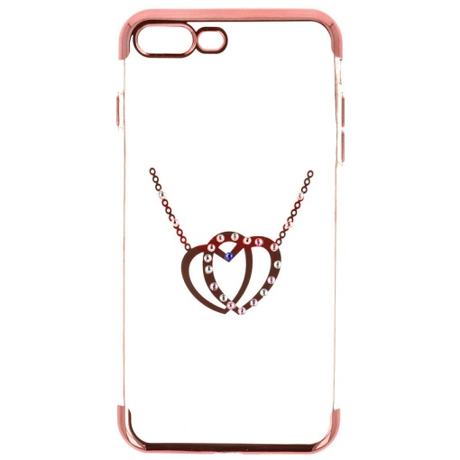 Husa TPU Diamonds Apple iPhone 8 Plus HEARTS