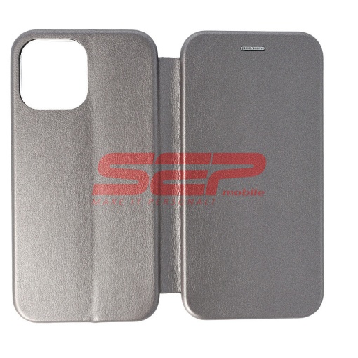 Husa FlipCover Round Apple iPhone 13 Pro Max Fossil Gray