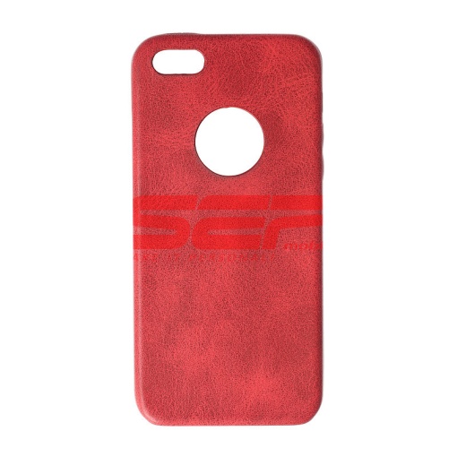 Husa Leather Vintage Tatoo Apple iPhone 5G / 5S / SE RED