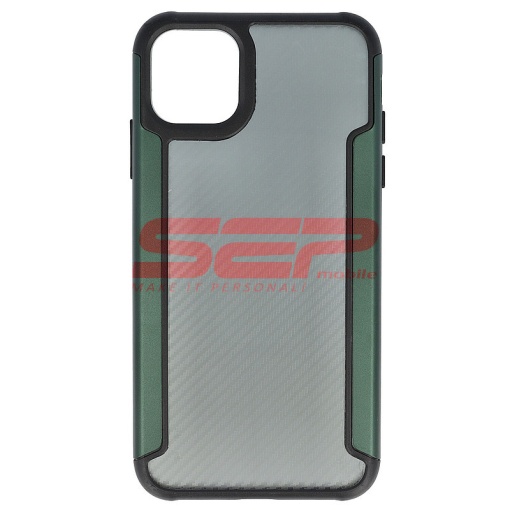 Husa TPU+PC Carbon Fiber Apple iPhone 11 Pro Max Green