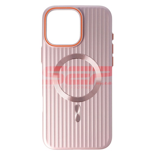 Husa PC Metallic Lines Magsafe Apple iPhone 16 Pro Max Pink