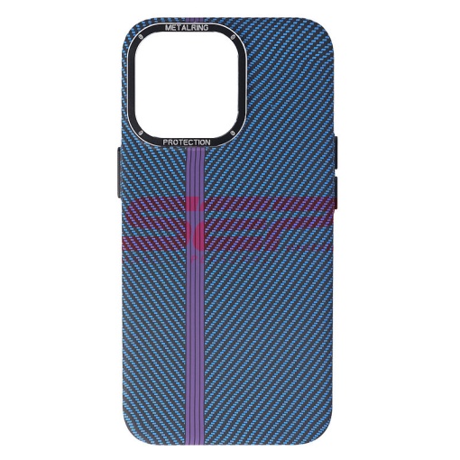 Husa PC MetalRing Carbon Apple iPhone 13 Pro Blue