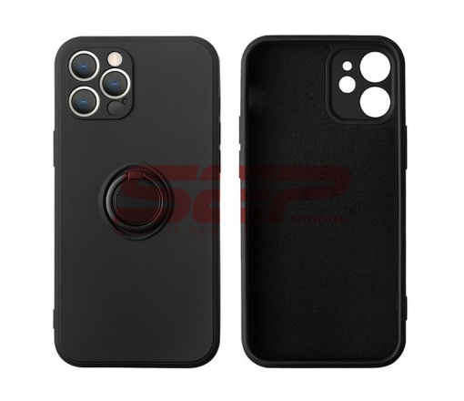 Husa silicon Liquid Ring Stand Samsung Galaxy A03s Black