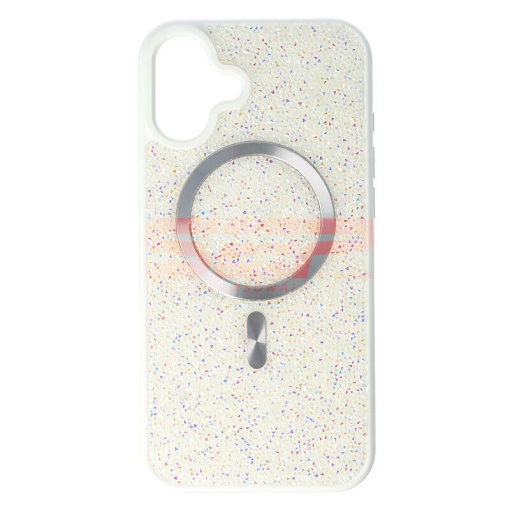 Husa TPU+PC Diamonds Magsafe Apple iPhone 16 Plus White
