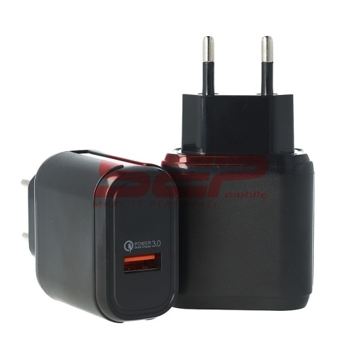 Adaptor priza USB Quick Charge 3.0 15W PD001 BLACK