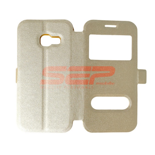 Husa FlipCover Smart View Samsung Galaxy A3 2017 GOLD