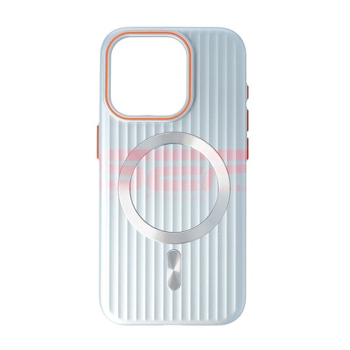 Husa PC Metallic Lines Magsafe Apple iPhone 15 Pro Silver