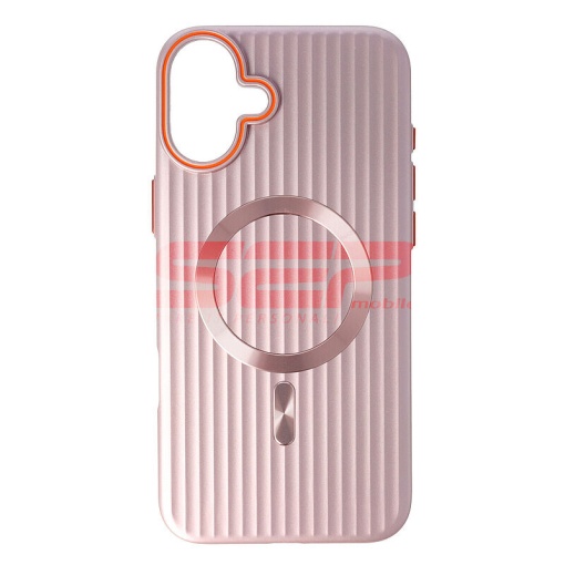 Husa PC Metallic Lines Magsafe Apple iPhone 16 Plus Pink