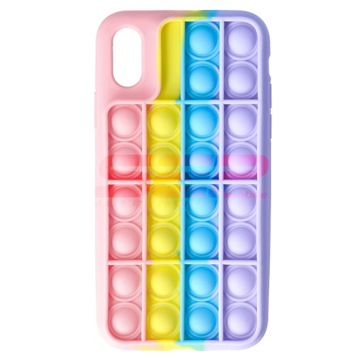 Husa silicon Pop IT Bubble Apple iPhone XS Rainbow