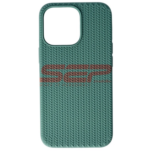 Husa silicon Woven Texture Apple iPhone 13 Pro Midnight Green