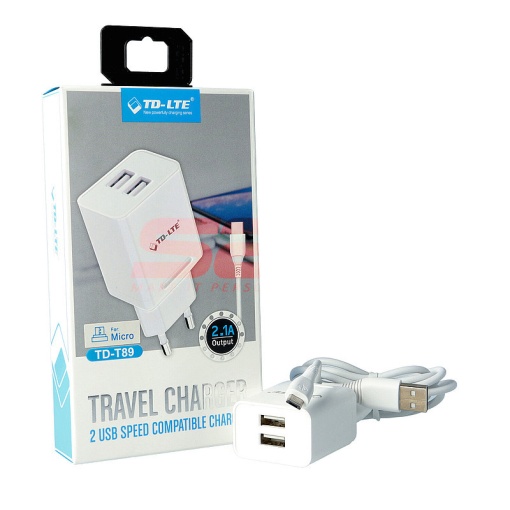Incarcator retea Dual USB micro-USB TD-T89 ALB