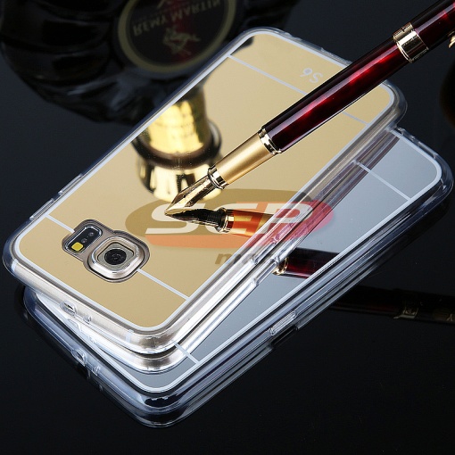 Husa Jelly Case Mirror Samsung Galaxy S6 Edge Plus SILVER