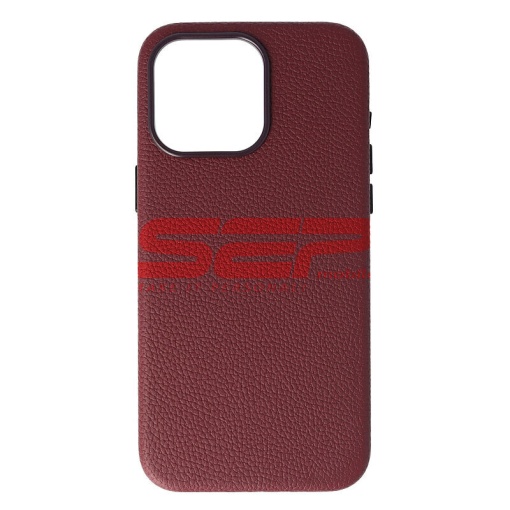 Husa TPU Leather Magsafe Apple iPhone 15 Pro Max Wine