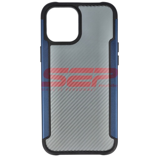 Husa TPU+PC Carbon Fiber Apple iPhone 12 Pro Max Blue