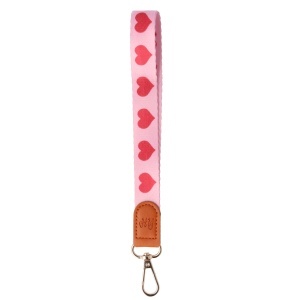 Accesoriu tip bratara textil cu carabina Pink Hearts - Img 2