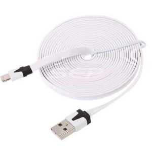 Cablu date USB flat 3 metri iPhone 5G / 5C / 5S / 6G / iPad mini - Img 2