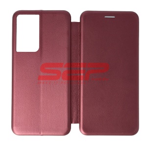 Husa FlipCover Round Samsung Galaxy S21 Ultra Wine - Img 1