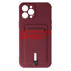 Husa TPU Card Holder Apple iPhone 12 Pro Max Burgundy - Img 1