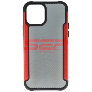 Husa TPU+PC Carbon Fiber Apple iPhone 12 Red - Img 1