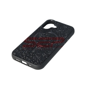 Husa TPU+PC Diamonds Magsafe Apple iPhone 15 Pro Black - Img 2