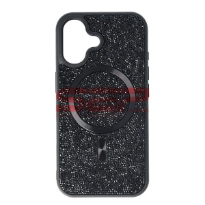 Husa TPU+PC Diamonds Magsafe Apple iPhone 16 Black - Img 1
