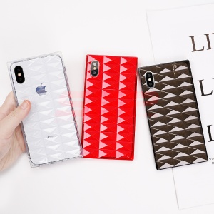 Husa TPU Square 3D Diamond Apple iPhone 7 / 8 RED - Img 4