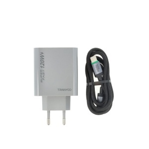 Incarcator retea Super Fast Charge Type-C - Type-C 120W TRANYOO T-EU8 C - Img 3