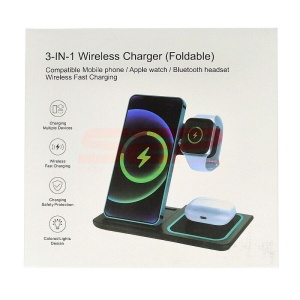 Incarcator retea wireless pliabil Fast Charge 3 in 1 15W X455 - Img 2