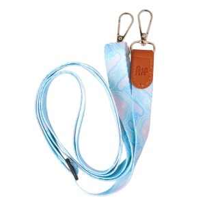 Snur textil dublu telefon mobil cu carabine Blue Stream