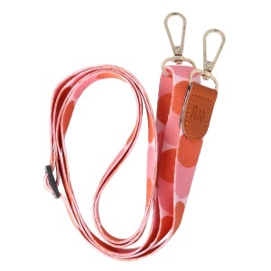 Snur textil dublu telefon mobil cu carabine Pink Polka