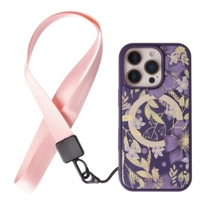 Snur textil Lines pentru telefon mobil Pink