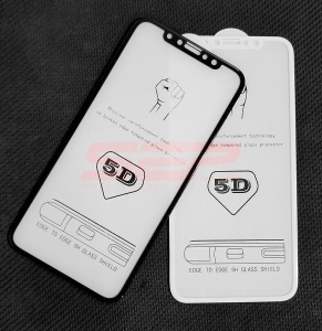 Geam protectie display sticla 5D FULL GLUE Apple iPhone X / XS WHITE - Img 2