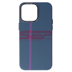 Husa PC MetalRing Carbon Apple iPhone 15 Pro Max Blue