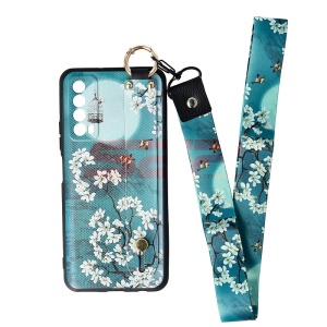 Husa TPU Crossbody Design Huawei P smart 2021 Flowers - Img 3