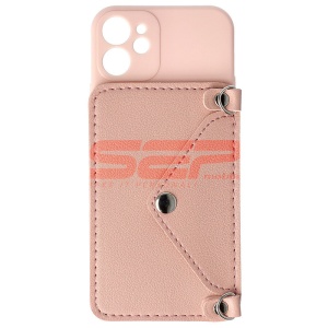 Husa TPU Crossbody Wallet Apple iPhone 12 mini PINK - Img 2
