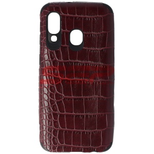 Husa TPU Leather Crocodile Samsung Galaxy A40 Burgundy