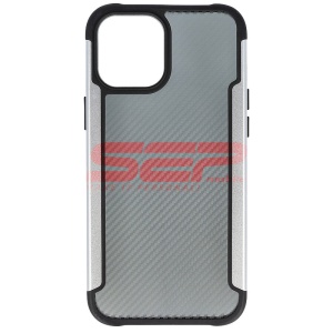 Husa TPU+PC Carbon Fiber Apple iPhone 12 Pro Max Silver - Img 1
