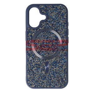 Husa TPU+PC Diamonds Magsafe Apple iPhone 16 Navy - Img 1