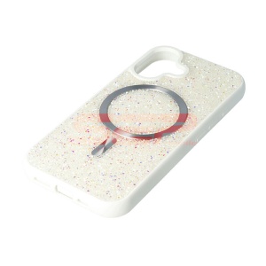 Husa TPU+PC Diamonds Magsafe Apple iPhone 16 White - Img 2