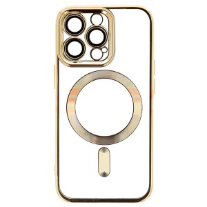 Husa TPU Plating Frame Magnetic Magsafe Apple iPhone 13 Pro Gold - Img 1